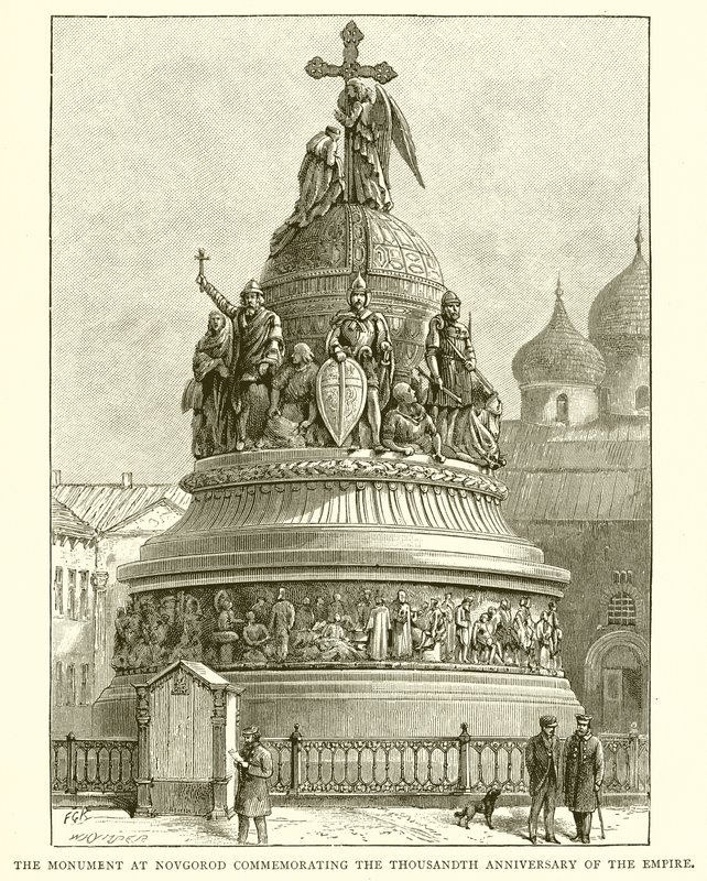 Pomnik w Nowogrodzie upamiętniający tysiąclecie imperium, 1862 autorstwa English School