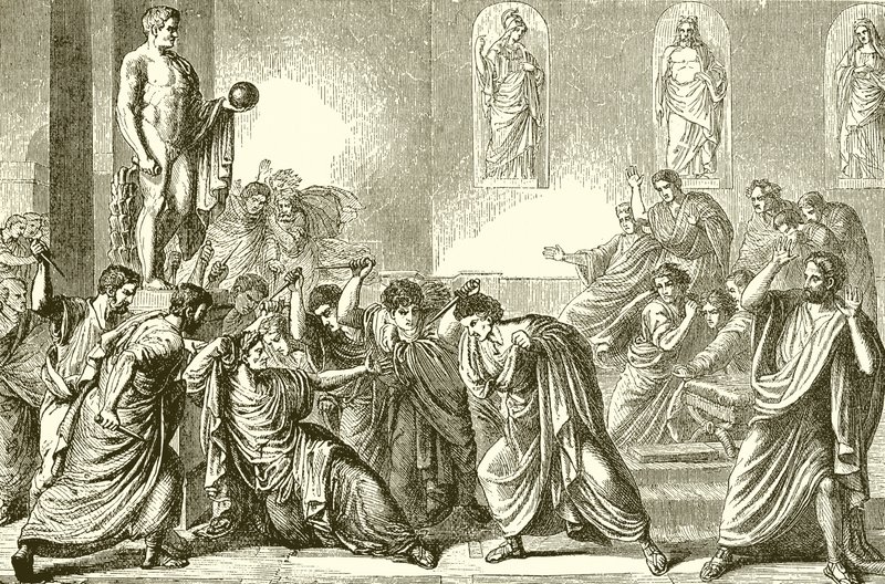 Morderstwo Juliusza Cezara (rycina) autorstwa English School