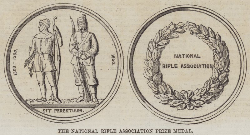 Medal nagrody National Rifle Association (grawerowanie) autorstwa English School
