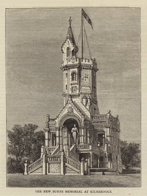 New Burns Memorial w Kilmarnock (grawerowanie) autorstwa English School