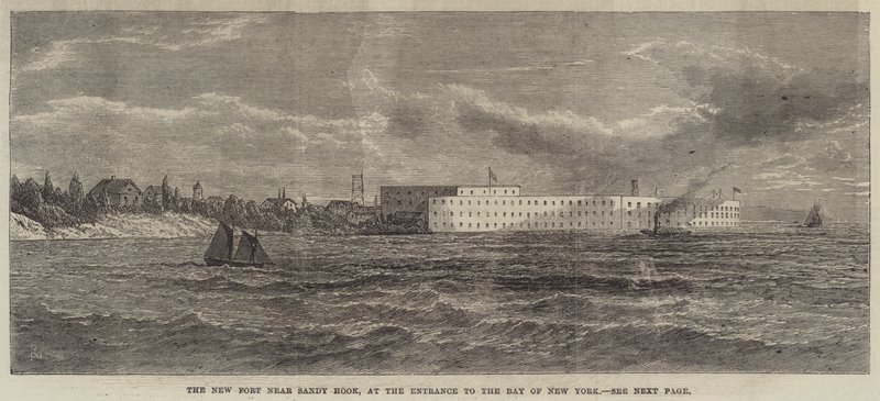 Nowy Fort w pobliżu Sandy Hook, przy wejściu do Zatoki Nowego Jorku (rycina) autorstwa English School