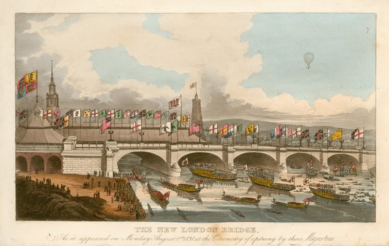 New London Bridge, 1 sierpnia 1831 autorstwa English School