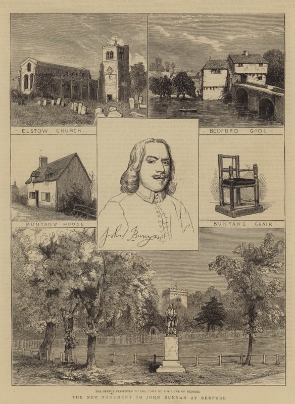 Nowy pomnik Johna Bunyana w Bedford (rycina) autorstwa English School