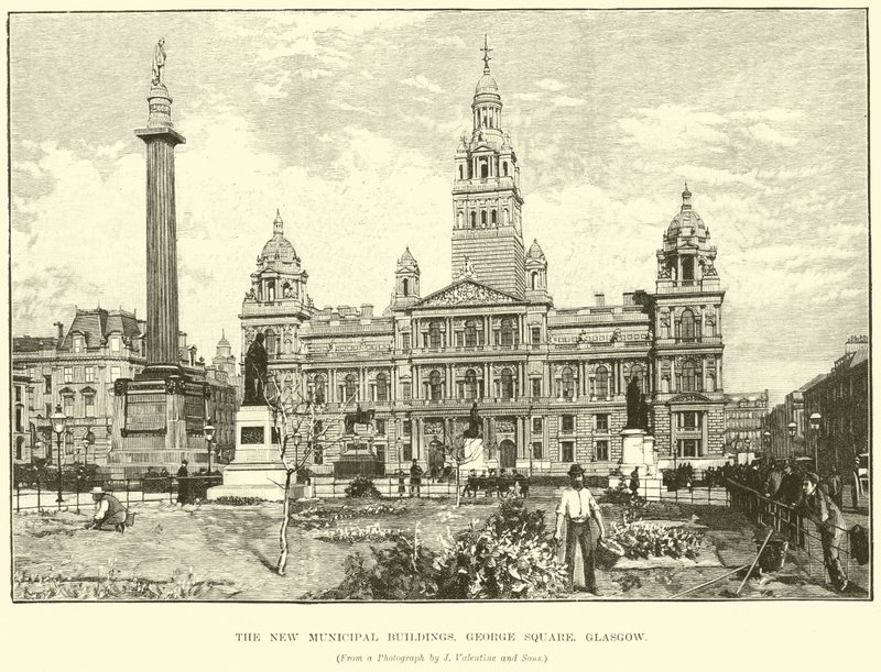 Nowe budynki miejskie, George Square, Glasgow autorstwa English School