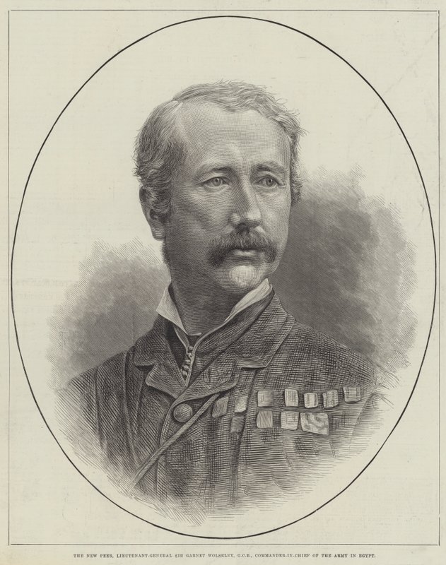 Nowy par, generał porucznik Sir Garnet Wolseley, GCB, naczelny dowódca armii w Egipcie (rycina) autorstwa English School