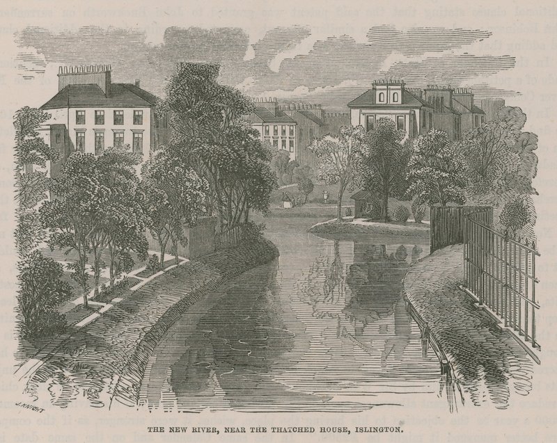 New River Head, w pobliżu domu krytego strzechą, Islington autorstwa English School