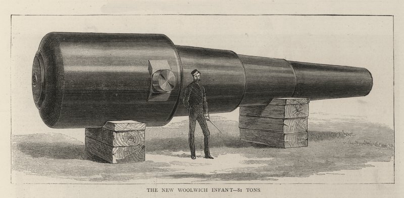 Nowe niemowlę Woolwich, 81 ton (grawerowanie) autorstwa English School