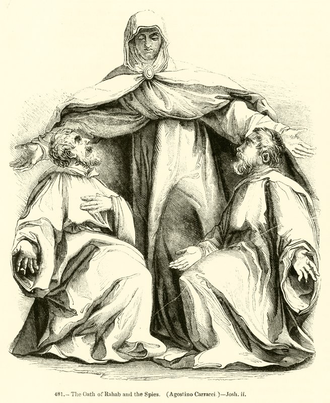 Przysięga Rachab i szpiegów, Agostino Carracci, Joshua ii (rycina) autorstwa English School