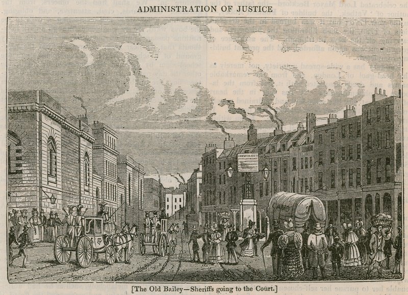 Old Bailey – szeryfowie idący na dwór autorstwa English School