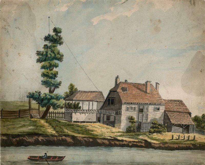 The Old Eel Pie House, Battersea (wc na papierze) autorstwa English School