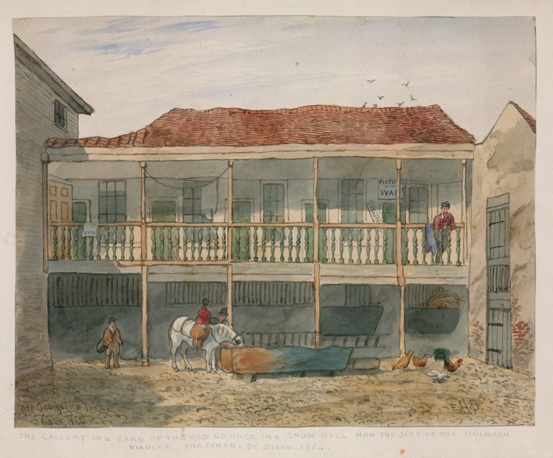 The Old George Inn, Snow Hill (wc na papierze) autorstwa English School