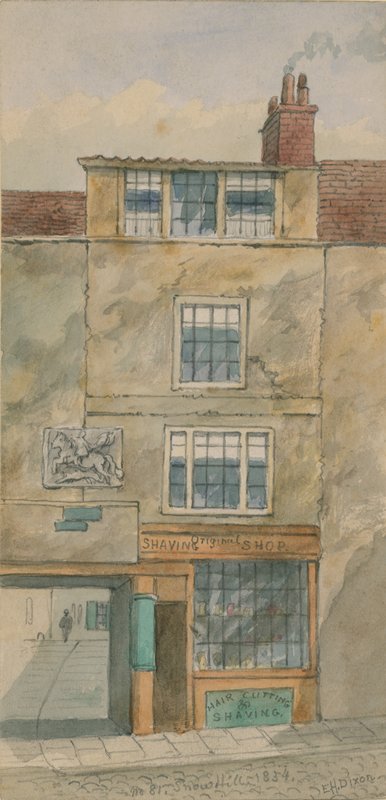The Old George Inn, Snow Hill, Londyn, 1854 (wc na papierze) autorstwa English School