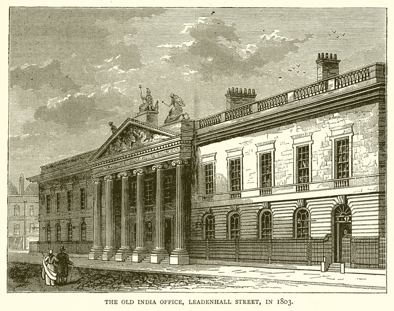 Biuro Staroindyjskie, Leadenhall Street, w 1803 r. autorstwa English School