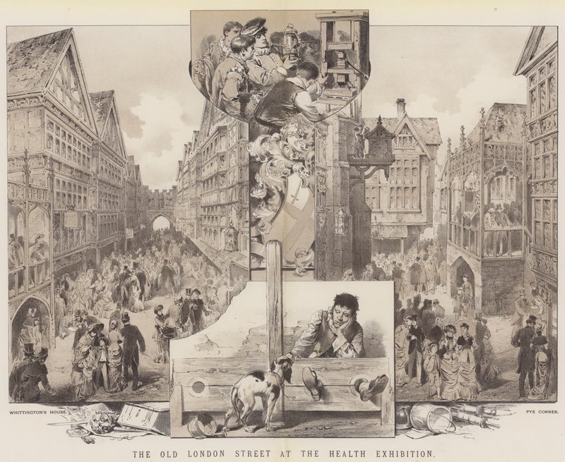 The Old London Street na Wystawie Zdrowia (kolor lito) autorstwa English School