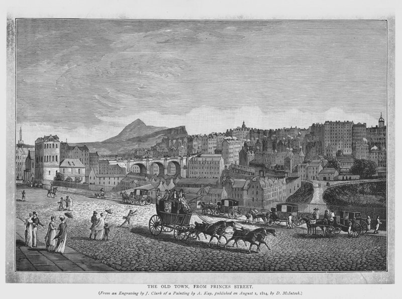 Stare Miasto, od Princes Street (rycina) autorstwa English School