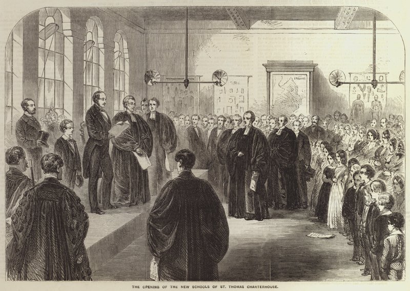 Otwarcie Nowych Szkół St Thomas Charterhouse (grafika) autorstwa English School