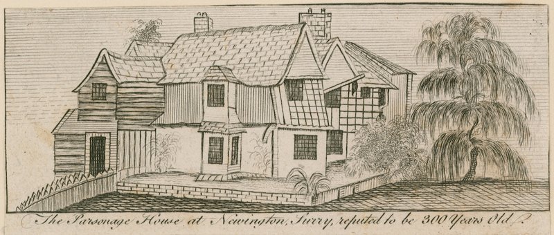 Parsonage House w Newington, Surrey, podobno ma 300 lat autorstwa English School