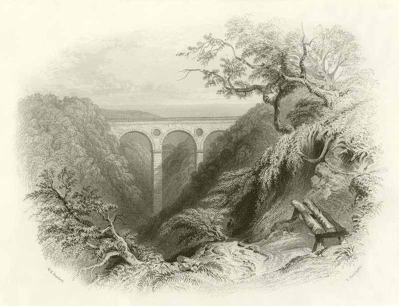 Most i wąwóz Peaths, Berwickshire autorstwa English School