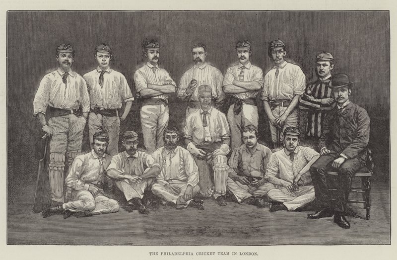 Philadelphia Cricket Team w Londynie (grawerowanie) autorstwa English School