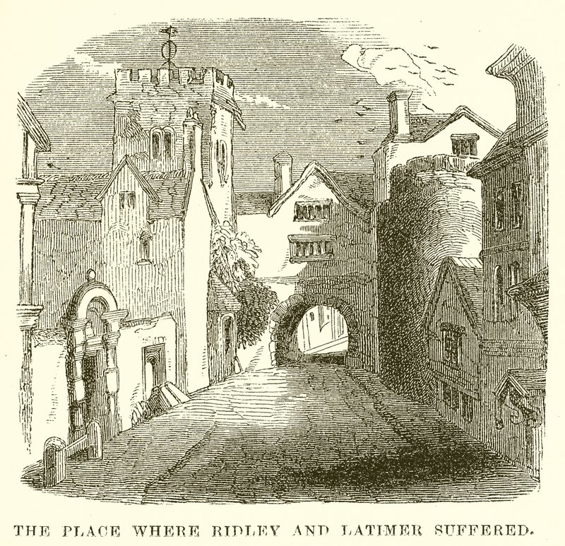 Miejsce, w którym ucierpieli Ridley i Latimer autorstwa English School