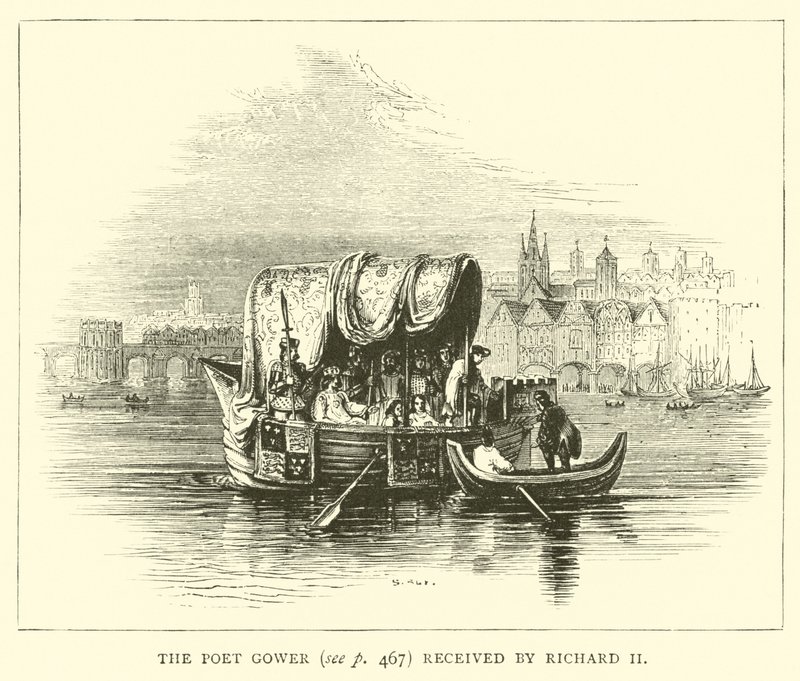 Poeta Gower otrzymany przez Ryszarda II autorstwa English School