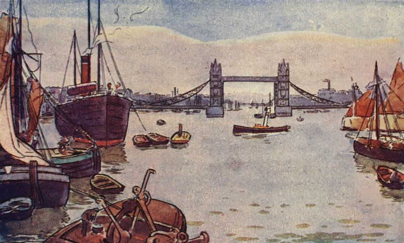 Port w Londynie (kolor lito) autorstwa English School