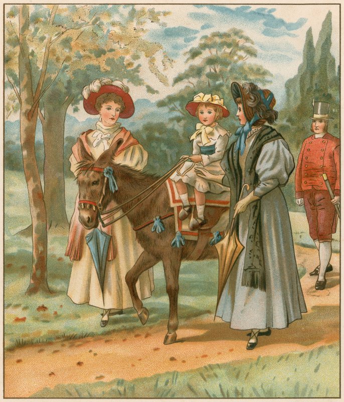 Księżniczka Wiktoria jedzie w Kensington Gardens autorstwa English School
