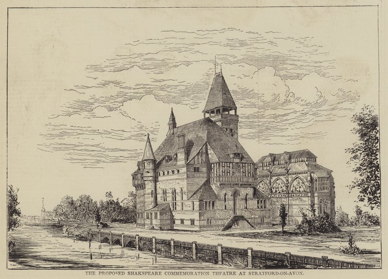 Proponowany teatr upamiętniający Szekspira w Stratford-on-Avon (rycina) autorstwa English School