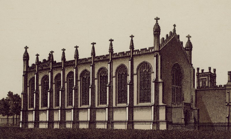 The Proprietary College Chapel, Cheltenham (litografia) autorstwa English School