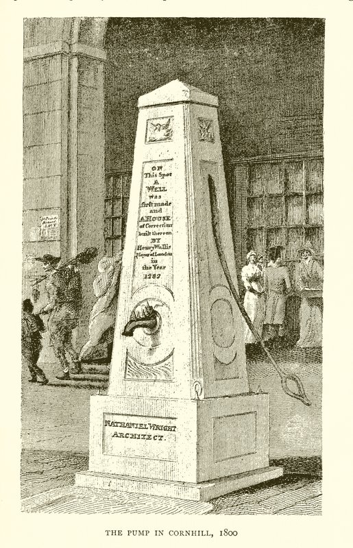 Pompa w Cornhill, 1800 autorstwa English School