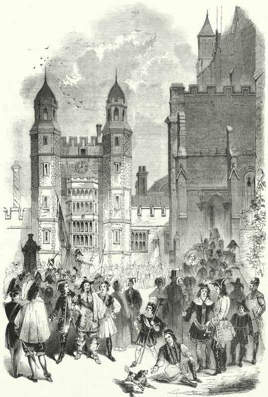 Quadrangle of Eton College w poranek Montem (grawerunek) autorstwa English School