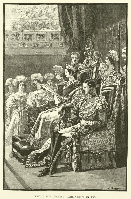 Otwarcie parlamentu królowej w 1846 r. (rycina) autorstwa English School