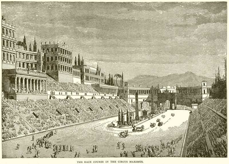 Tor wyścigowy w Circus Maximus autorstwa English School