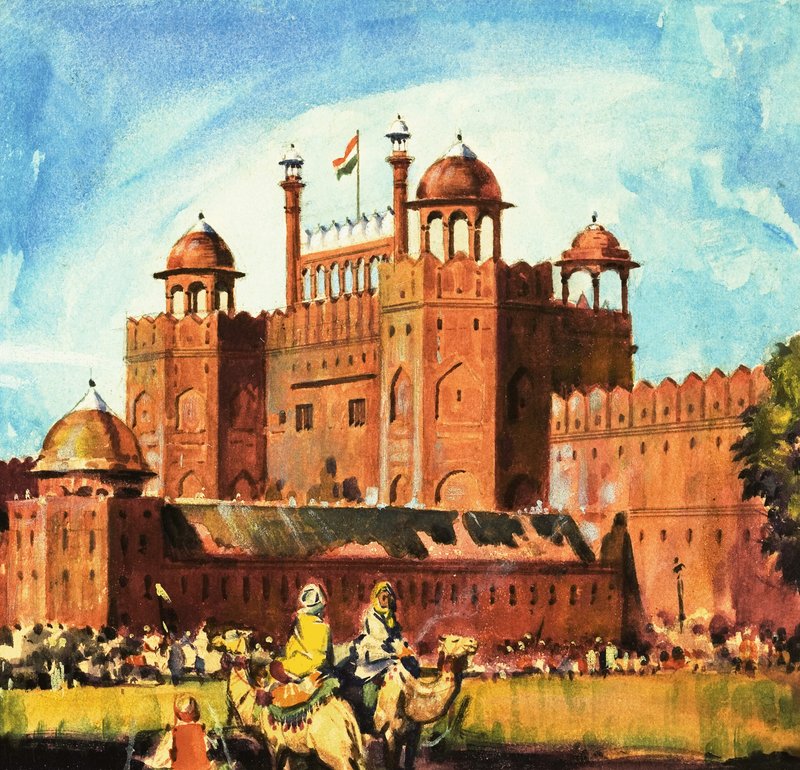 Czerwony Fort, Delhi autorstwa English School
