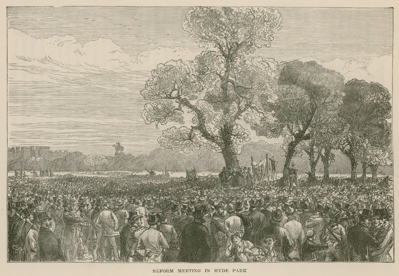 Demonstracja reform w Hyde Parku, 6 maja 1867 r. autorstwa English School