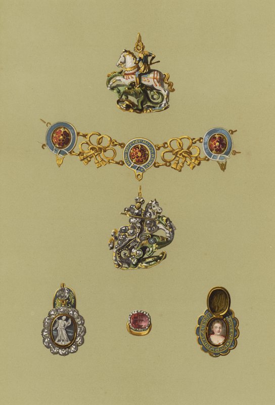 Regalia Szkocji, drobne artykuły regaliów (chromolitho) autorstwa English School