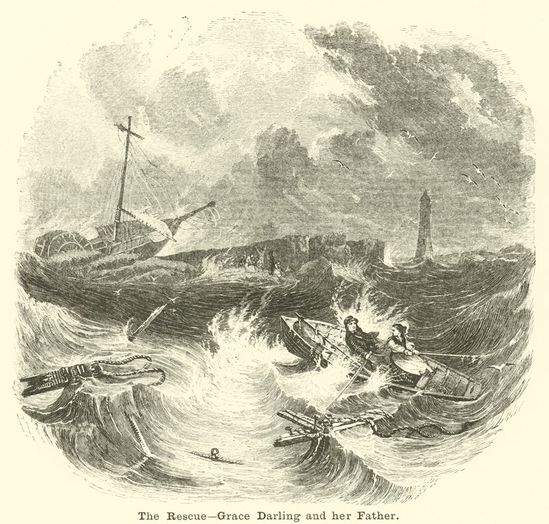 Ratunek, Grace Darling i jej ojciec autorstwa English School