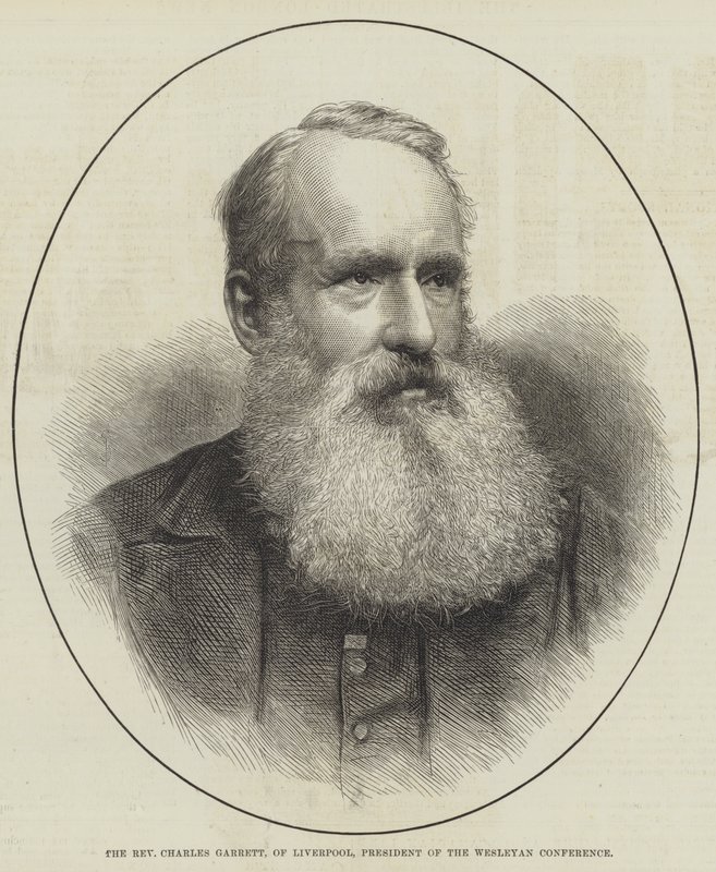 Wielebny Charles Garrett z Liverpoolu, przewodniczący Konferencji Wesleyańskiej (rycina) autorstwa English School