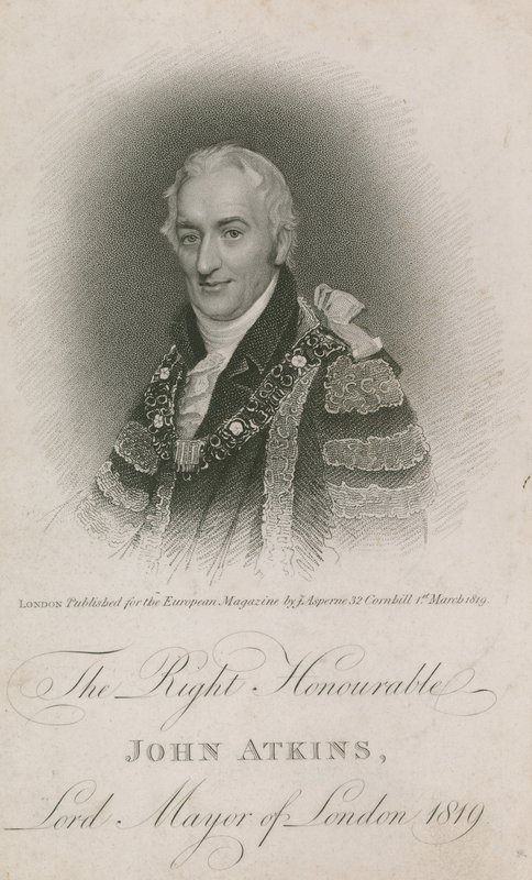 Szanowny John Atkins, burmistrz Londynu 1819 r autorstwa English School