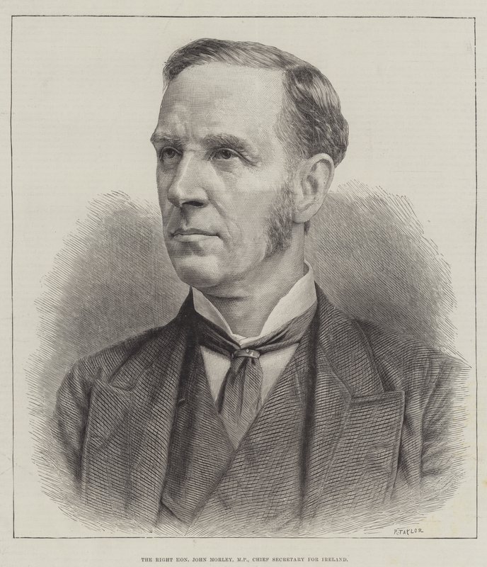The Right Honorable John Morley, poseł, sekretarz generalny Irlandii (grawerowanie) autorstwa English School