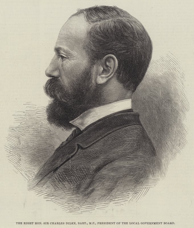 Szanowny Pan Charles Dilke, Baronet, MP, Przewodniczący Rady Samorządu Lokalnego (rycina) autorstwa English School