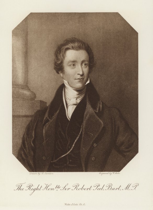 Szanowny Sir Robert Peel, baronet, poseł (lito) autorstwa English School