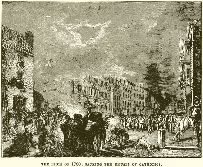 zamieszki 1780; plądrowanie domów katolików autorstwa English School
