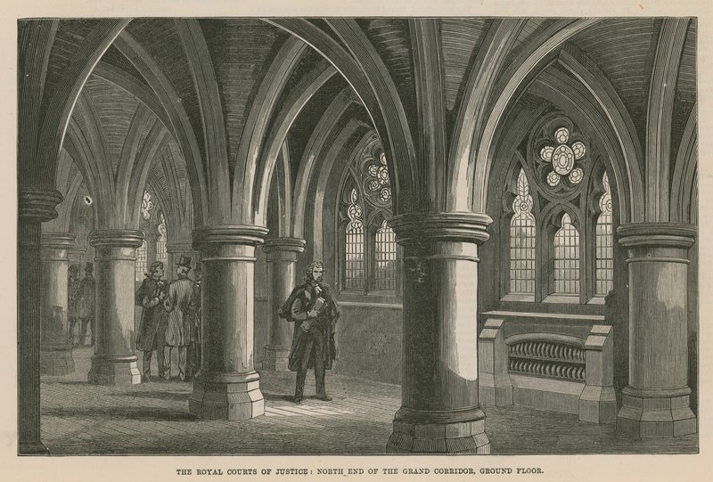 Royal Courts of Justice: Północny koniec Wielkiego Korytarza, parter autorstwa English School