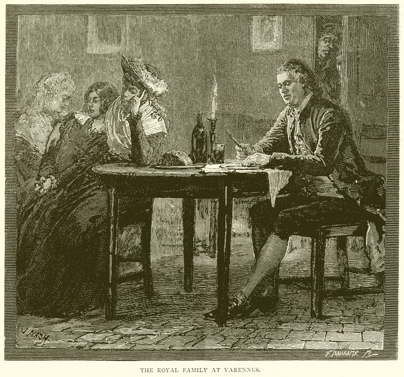 Rodzina królewska w Varennes autorstwa English School
