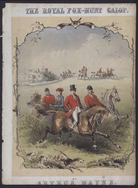 The Royal Fox Hunt Galop, autor: Arthur Mayne (kolorowa litografia) autorstwa English School