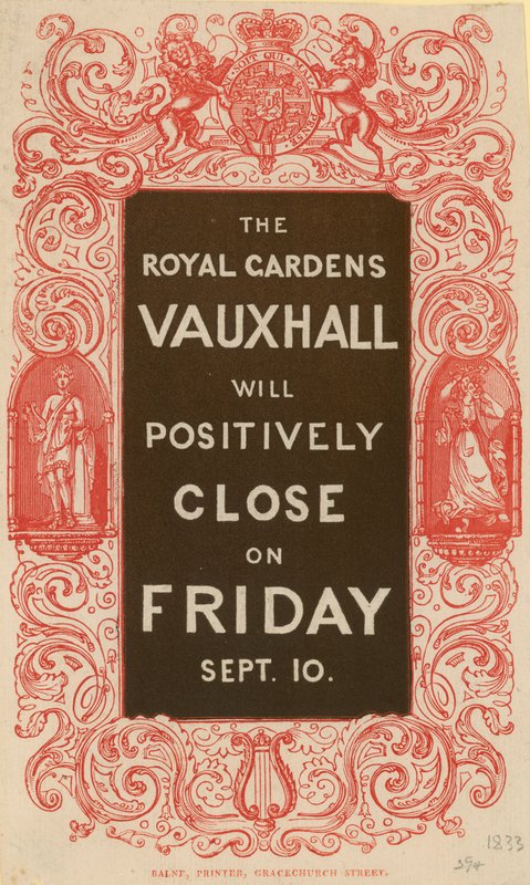 Royal Gardens Vauxhall pozytywnie zamknie się autorstwa English School