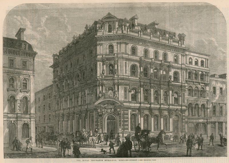 Królewskie budynki ubezpieczeniowe, Lombard Street, Londyn autorstwa English School