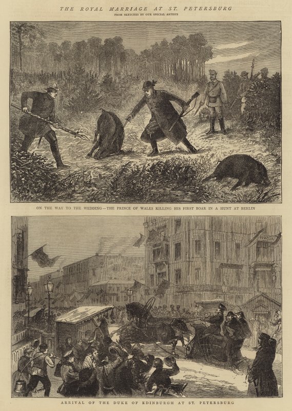 Ślub królewski w Petersburgu (rycina) autorstwa English School