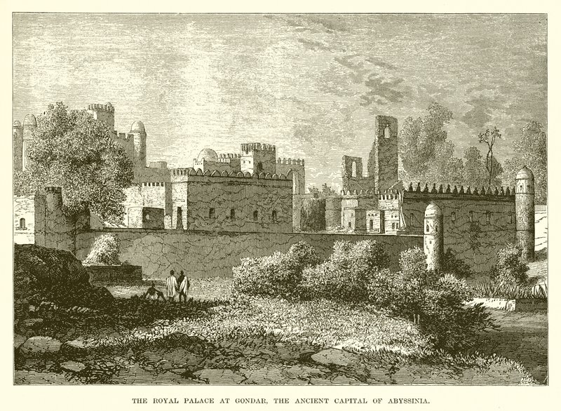 Pałac Królewski w Gondar, starożytna stolica Abisynii autorstwa English School